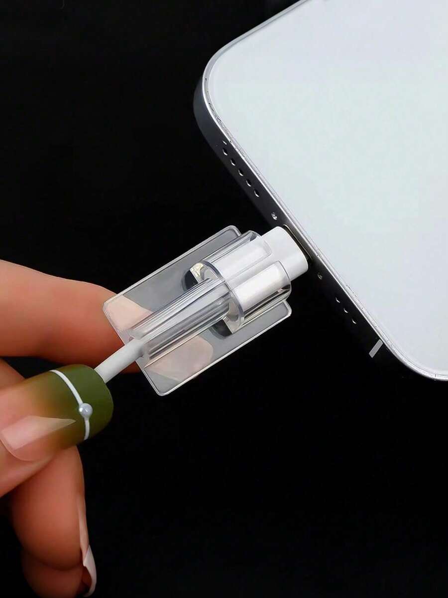 透明電纜保護套,可愛防斷充電線裝飾配件,適用於 Lightning 和 Type C 充電線 - 無色 - 查看 1