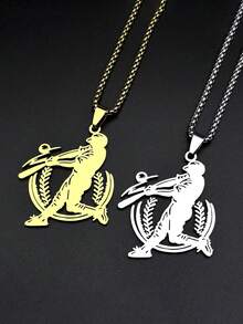 Baseball Player Pendant Necklace For Men Stainless Steel Silver Color Sports Male Chain Jewelry Collar - Necklace - View 6