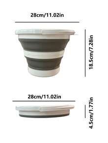1pc Space Saving Foldable Water Bucket With Handle, Laundry Basket,Multi Purpose Water Bucket, Foldable Laundry Basket, Portable Collapsible Water Bucket With Handle, Portable Large Round Bucket For Travel, Suitable For Car, Bathroom, Laundry Room - Multicolor - View 6