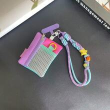 1件手工編織小星星短款腕帶手機掛繩包帶，新款手工編織小星星短款腕帶彩色壓克力手機吊飾編織繩掛件，卡通可愛便攜防丟手機殼配件 - 彩色 - 查看 5
