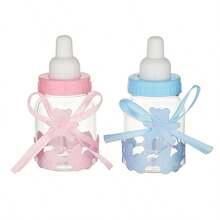 12/24Pcs Shower Party Small Gift Pink Blue Bottle Candy Box, Baby Gift Party Small Gift, Party Cake Table Decoration, Party Supplies - Multicolor - View 11