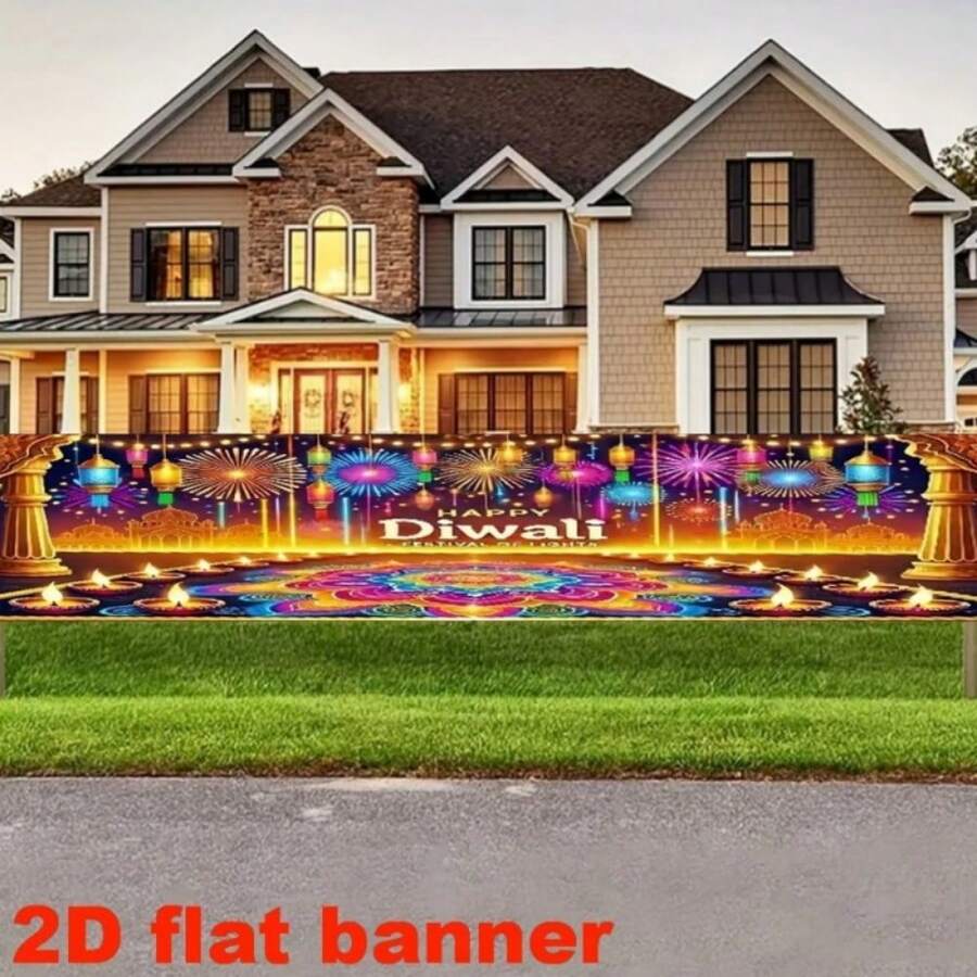 2D Planar Banner Background For The Lantern Festival Party In The 2D Plane, Featuring A Splendid Night Scene With Colorful Lanterns, Combined With Ground Mandala Patterns And Oil Lamp Decorations. No Power Supply Required.