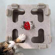 Cat Toy Self-Entertainment Boredom Buster Interactive Puzzle Maze Felt Box With Holes And Bell Ball For Kittens And Pet Cats - View 12