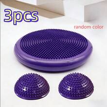 Inflatable Balance Pad Wobble Cushion With Massage Nods, Yoga Massage Mat, Semicircular Yoga Ball For Beginners, Stability Trainer Disc For Core Training, Foot Massage Yoga Balance Mat For Gym Home Physical Therapy - Multicolor - View 5