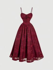 Women Midi Dresses - Bordeaux - View 8
