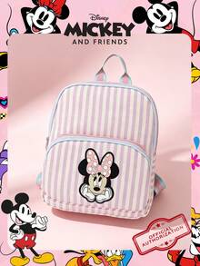 1pc Disney Official Licensed Minnie Mouse And Daisy Duck Pattern Backpack, Pink Polka Dot Full Print Daypack, With 3D Character Decoration, Cartoon School Bag, Suitable For Fans/Girls/Students/Teenagers/Graduates, Perfect For Daily Use, Outings, Travel, Shopping And Back To School Season - Pink - View 1