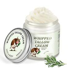 Crema de sebo de res alimentada con pasto – Batida para rostro y cuerpo; crema hidratante profundamente nutritiva para una piel suave y tersa. - sabor a vainilla - Ver 1