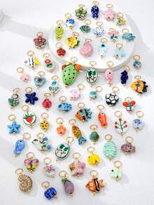 Mixed Color Ocean Animal Floral Fruit Shaped Pendants DIY Earrings Bracelets Necklaces Jewelry Making Accessories - Multicolor - View 1