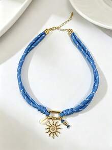 1pc Fashionable & Elegant Bohemian Style Ocean Life Jewelry Accessory Necklace, Suitable For Daily Wear, Festivals, Parties And Beach Vacation - Necklace - View 8