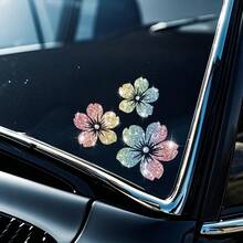 1pc Of Sparkling Floral Car Decals - Reflective Vinyl Stickers For Vehicle Body, Windows, Bumpers & Laptops - one-size - View 11