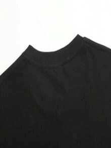 Men's Pure Cotton T-Shirt, Modern And Versatile, With Creative Designs, Versatile Cut, Comfortable For Sports, Fashionable And Stylish. - 黑色 - 查看 4