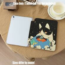 Cat Starry Sky Pattern Tablet Protective Case, Tri-Fold High-Transparency Acrylic With Pen Slot Protective Case. Tablet Protective Case Features: Tri-Fold Stand Design, Smart Sleep/Wake, Full-Body Protection, Skin-Friendly Edge Material, Air Cushion Shockproof Edge, Multi-Angle Stand, Built-In Pen Slot, Precise Cutouts, Lightweight And Portable. - Multicolor - View 2