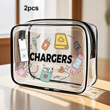 PVC Toiletry Bag/Cosmetic Bag, Zippered PVC Travel Organizer, Portable Makeup Storage Box - Perfect Gift For Mothers, Teachers, Friends Or Nurses; Travel Essential, Suitable For School Holidays And Back To School Season - Multicolor - View 12