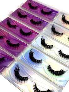 10 Pasang Bulu Mata Palsu DD Curl Russian, Bulu Mata Palsu 3D Tebal & Lebat dengan Kotak Kertas Berkilau, Padat & Keriting, Ciptakan Efek Riasan Mata Kucing, Bulu Mata Palsu 8D Halus, Pertegas Kontur Mata, Panjangkan & Tebalkan Garis Bulu Mata, Raih Tampilan Riasan yang Lebih Halus. - Hitam - View 9