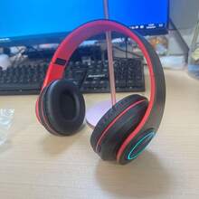 Leuchtende kabellose Over-Ear-Kopfhörer, bunte LED-Lichter, bequeme faltbare Kopfhörer mit Ohrmuscheln, integriertes Mikrofon, FM-Radio, SD-Kartenslot, kabelgebundene Verbindung, geeignet für Lernen/Tablet/Computer/TV/Handy, Geburtstags-/Jungen-/Mädchen-Geschenk, Reise-Essential - Übersicht 12
