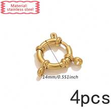 4Pcs Gold Silver Stainless Steel Spring Ring Clasps, Multi Size Sailor Clasp Connectors For DIY Bracelet Necklace Jewelry Making Findings - Spring Buckle - View 14
