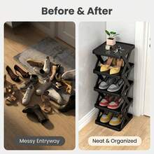 Multi-Layer Narrow Shoe Storage Rack, Foldable X-Shaped Shoe Organizer, Space-Saving Vertical Shoe Rack, Suitable For Entryway, Hallway, Bedroom, Apartment - Multicolor - View 6