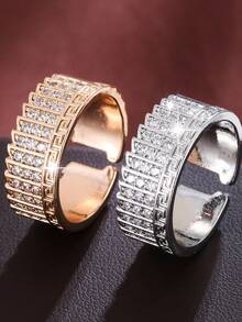 1pc European & American Vintage Greek Key Pattern Exquisite Ring, Fashion Elegant Elegant Open Ring, Ins Style Same Accessory - ring - View 3