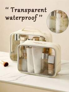 3pcs/1pc Creative New Fashion Travel Portable Mini Transparent Waterproof Zipper Storage Bag, Digital Accessories Organizer, Multi-Functional Hanging Storage Bag, Coin Purse, Can Store Earphones, Chargers, Data Cables, Lipsticks, Perfumes, Keys, Bracelets, Cosmetics And Small Electronic Accessories,Makeup Organizer,Room Decor - Multicolor - View 7