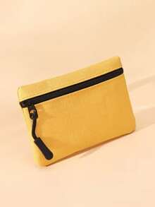 Monedero mini de unicolor, tarjetero, bolso de mano, funda para identificación, disponible en tonos de caramelo multicolor simple para satisfacer diversas necesidades - billetera - Ver 12