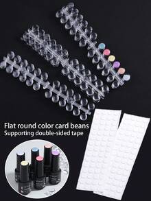 120/240 Peças Adesivos de Exibição de Unhas Falsas com Ponto Redondo para Tabela de Cores de Esmalte, Tabela de Exibição de Cores de Arte de Unhas Transparente com Adesivo no , Adequado para Treinamento e Prática de Esmalte de Unhas - Multicolorido - Visão 1