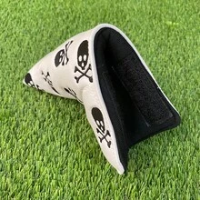 Dark Style Skull & Crossbones Embroidered Putter Headcover, Niche Design Golf Club Cover - White - View 3