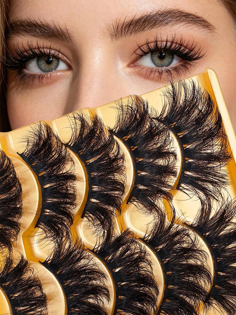 Instant Eye Enlargement! 5 Pairs 14mm Long-Lasting Voluminous False Eyelashes, Dramatic Thickening And Lengthening, Instantly Transform Into An Electric Eye Goddess - View 1