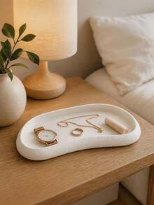 1pc Asymmetrical Creative Premium Jewelry Tray, Suitable For Keys, Earrings, Necklaces, Soap, Jewelry, Aromatherapy Trays And More, Applicable To Office, Living Room, Entryway Cabinet, Multi-Functional Jewelry Tray And Photo Prop - Multicolor - View 2