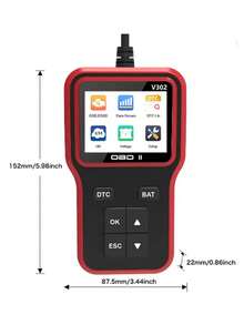V302 OBD2 Scanner With Upgraded Battery Tester, Car Diagnostic Tool, Check Engine Light And Emission Readiness Status, Fault Code Reader For All OBD II Protocol Vehicles Since 1996 - V302 - View 9