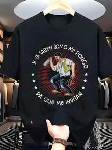 100 camisetas con estampado de una persona bebiendo cerveza, estilo casual, cómodas y transpirables, esenciales de verano para todas las estaciones, regalos de moda hip hop para familiares y amigos. - Negro - Ver 1