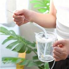 5 buah Sikat Pembersih Sedotan Logam - Sikat Stainless Steel Ekstra Panjang untuk Membersihkan Sedotan, Botol, dan Tabung yang Dapat Digunakan Kembali - A - View 4