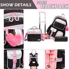 Girls' Rolling Backpack - Cute Carry-On Bag With Crossbody Bag And Pencil Case, Suitable For Elementary Students - 14+ Girls' Travel Luggage - Children's Rolling Bags - View 8