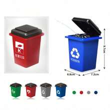 1pc Prank Trash Can Water Gun, Creative Mini Stress Relief Water Toy, Funny Gag Gift For Friends - Multicolor - View 2