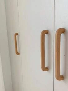 Pegangan Furnitur Kayu Minimalis Modern Warna Kayu Alami Tarikan Laci Lemari Dapur Aksesori Perangkat Keras Furnitur Kayu Solid - pohon beech - View 8