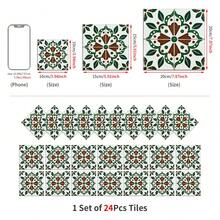 24PCS Peel And Stick PVC Tile Stickers, Different Style Patterns, Waterproof, Oil-Proof, Stain-Resistant, Removable, No Residue, Suitable For Living Room, Kitchen, Bathroom, Toilet, Home Wall Decoration Renovation, DIY, Matte Texture, Size 10/15/20CM - FHZ-05 - View 11