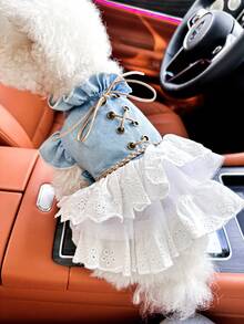 PETCIRCLE 1PC Pet Clothes Small Dog Puppy Cute Sweet Style Fashion Outfit Multi-Layer Ruffle Dress - Multicolor - View 4