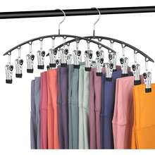 Closet Organizer Rack With 10 Clips, Pants Rack, Designed For Storing Baseball Caps And Accessories, Yoga Pants, Long Pants, Shorts, Unisex, Black - Multicolor - View 6