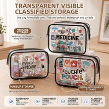 PVC Toiletry Bag/Cosmetic Bag, Zippered PVC Travel Organizer, Portable Makeup Storage Box - Perfect Gift For Mothers, Teachers, Friends Or Nurses; Travel Essential, Suitable For School Holidays And Back To School Season - Multicolor - View 7