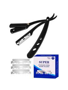 100pcs/Box Stainless Steel 74 Half Blade Vintage Safety Razor Replaceable Universal Blade Shaving Blade Face Shaving Eyebrow Trimming Razor Holder - Multicolor - View 11