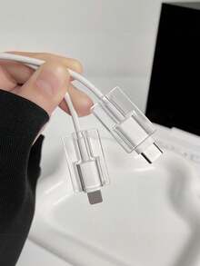透明電纜保護套，可愛防斷充電線裝飾配件，適用於 Lightning 和 Type C 充電線 - 無色 - 查看 3