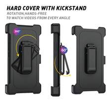 Heavy Duty Protective Durable Rugged Phone Case With Belt Clip - Black - View 3