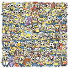 100pcs Stiker Kartun Minions Lucu Tahan Air Stiker Emoji Dekorasi Akun Ponsel Desktop (Gaya Acak) - MultiWarna - View 2