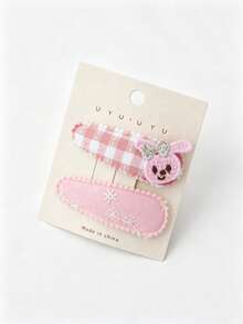 Juego de 2 piezas de lindos clips para el cabello BB, suaves con el cabello, adorables pequeños clips, clips para el cabello de niña, accesorios para el cabello de uso diario. - Multicolor - Ver 4
