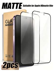 Gorilla Hero 2 piezas, Protector de pantalla de vidrio templado mate de alta definición, cobertura de pantalla completa, tacto sensible, resistente a arañazos, protección de alta resistencia 9H, instalación fácil sin burbujas, capa oleofóbica electrochapada con fuerte anti-huellas, resistente al agua, fácil de limpiar. Adecuado para metro, oficina, tacto suave. Compatible con iPhone 17 Pro Max/17E/16 Pro Max/17 Pro/17/16/15/14/13/12/Mini/11 - Negro - Ver 30
