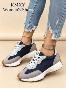 Women's Comfortable Lace-Up Sneakers - Lightweight Multi-Functional Casual Shoes, All-Season Wearable With Non-Slip Rubber Sole - Baby Blue - View 7