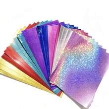 16 Sheets Metallic Mixed Color Textured Cardstock, A4 Size Holographic Paper, Scrapbook Decoration, Background Wall Decor, Birthday Party Decoration, Soft Reflective, Gift Box Decoration, Handmade DIY Photo Album Background, Valentine's Day Decoration - 16 Sheets Of Metallic Glossy Dot Cardstock - View 15