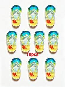 10/20/100 Stücke Sommer Eis Transparent Flip-Flop DIY Zubehör Handgefertigte Materialien Schuhschnallen Wasserflaschen Aufkleber Cremekleber Haarzubehör Harz Charms - Flip-Flops - Übersicht 11