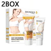 1 Box/2 Pcs Rice Hair Removal Set, Includes Rice Hair Removal Cream And Soothing Gel, Fast And Gentle Hair Removal, Helps Reduce Hair Growth, Repairs Hair Follicles, Moisturizes Dry Skin, Makes Skin Smooth, Soft And Delicate, Suitable For Daily Use - Multicolor - View 13