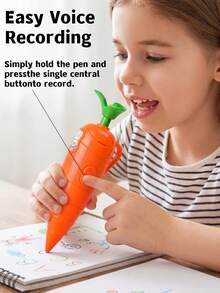 1/5pcs Cute Carrot Shaped Recording Pen, Student Stationery Ballpoint ...