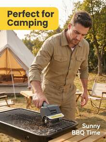 Electric BBQ Brush - Cordless Rechargeable BBQ Cleaning Brush, 180° Adjustable Brush Head, 2000mAh Large Capacity High Torque Rotating Brush, Suitable For Outdoor Stainless Steel And Cast Iron Grills - Multicolor - View 5